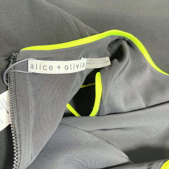 Alice + Olivia Colin Dress NWT Womens Size 10 Black Neon Trim Pin Up Cocktail - Picture 7 of 11